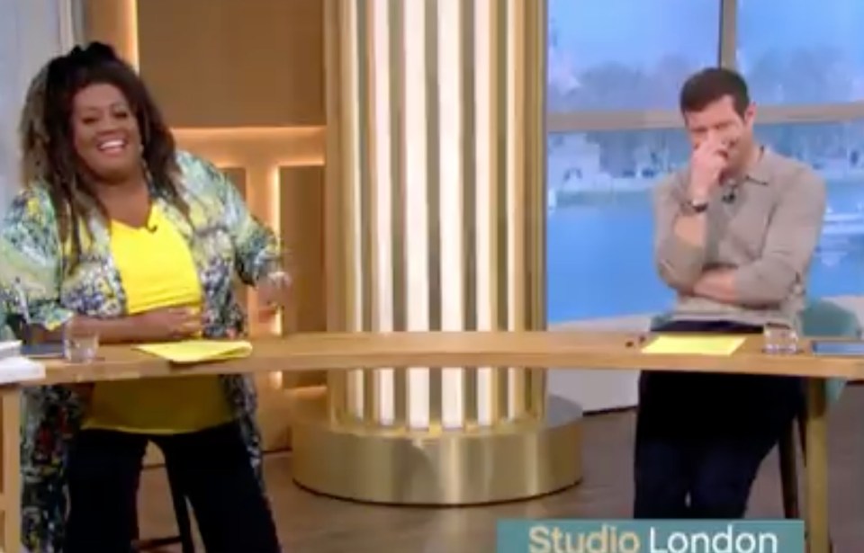 Alison and Dermot cried out 'awww Beefy!' as he topped over