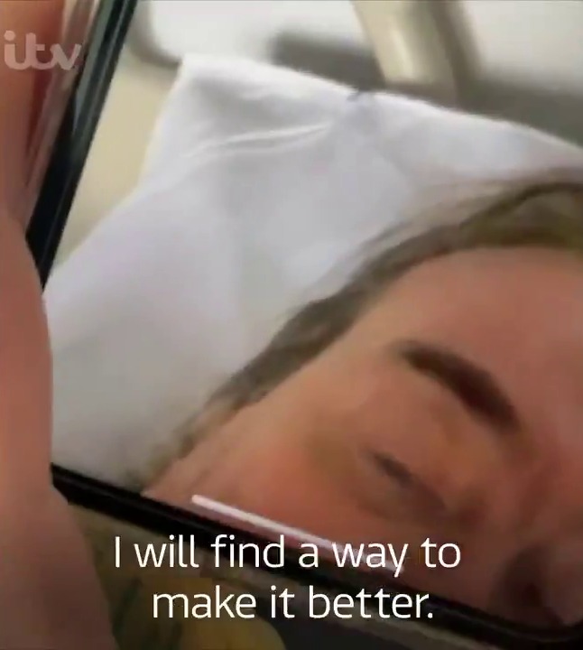 Kate is shown talking to her husband in hospital over a video link in the trailer for her new documentary