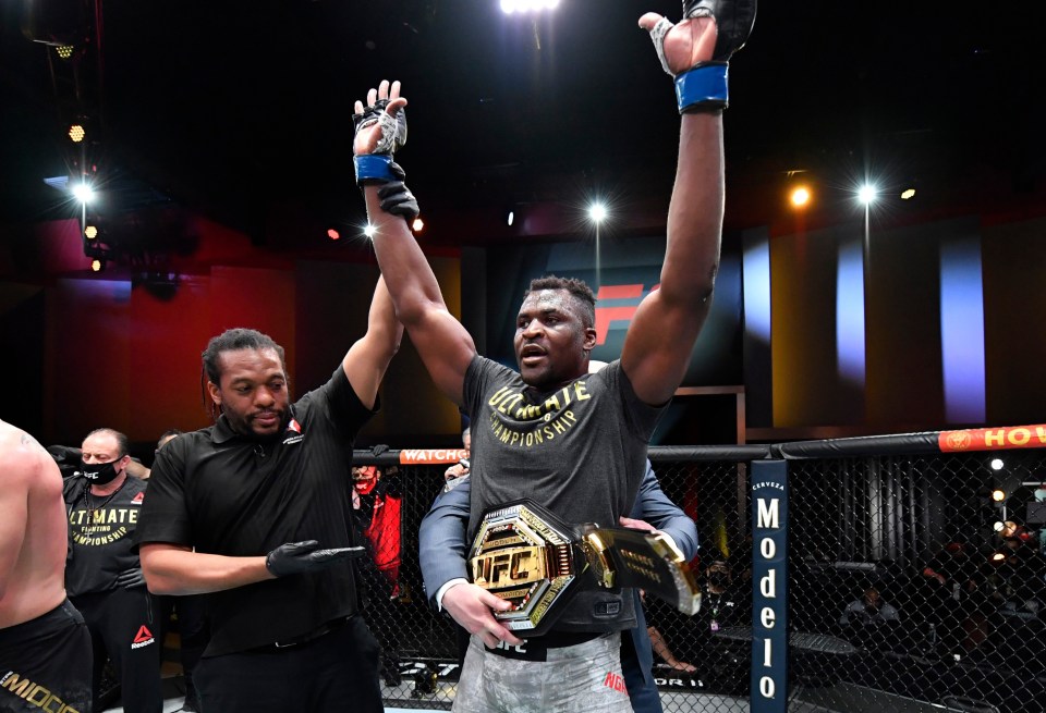 Francis Ngannou became the UFC heavyweight champion by defeating Stipe Miocic