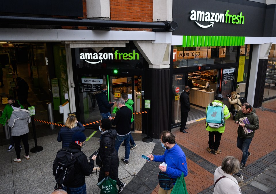 The Amazon store was busy as it opened to customers for the first time today