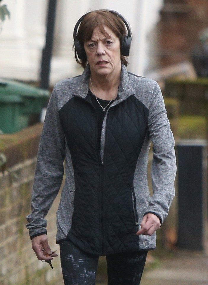 The actress seen out exercising in London at the end of last year