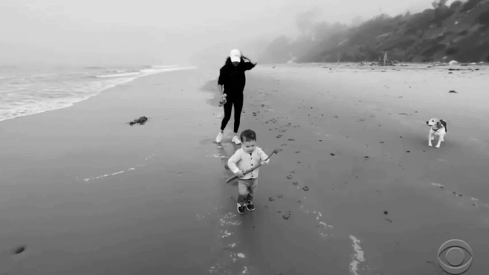 New footage showed Meghan and her son Archie on the beach together