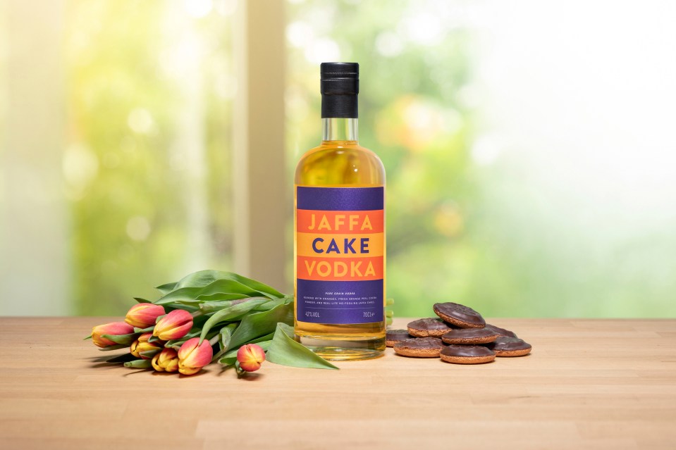 Jaffa Cake Vodka is distilled with oranges, fresh orange peel, cocoa powder and real-life Jaffa Cakes