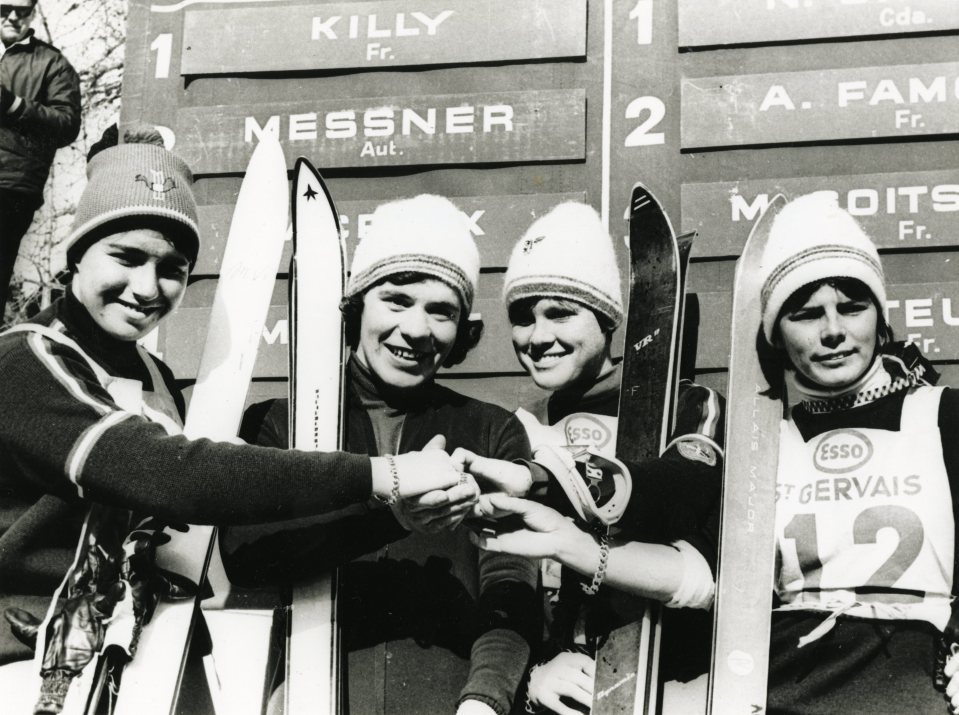 Skier Erika Schinegger (second left) later transitioned to a man after being raised as a girl