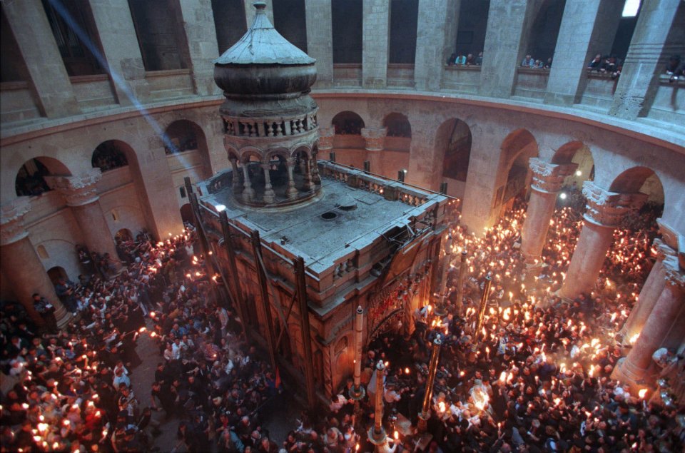 The 'Edicule,' or empty tomb where it is believed Jesus was buried inside the Church of the Holy Sepulchre in Jerusalem