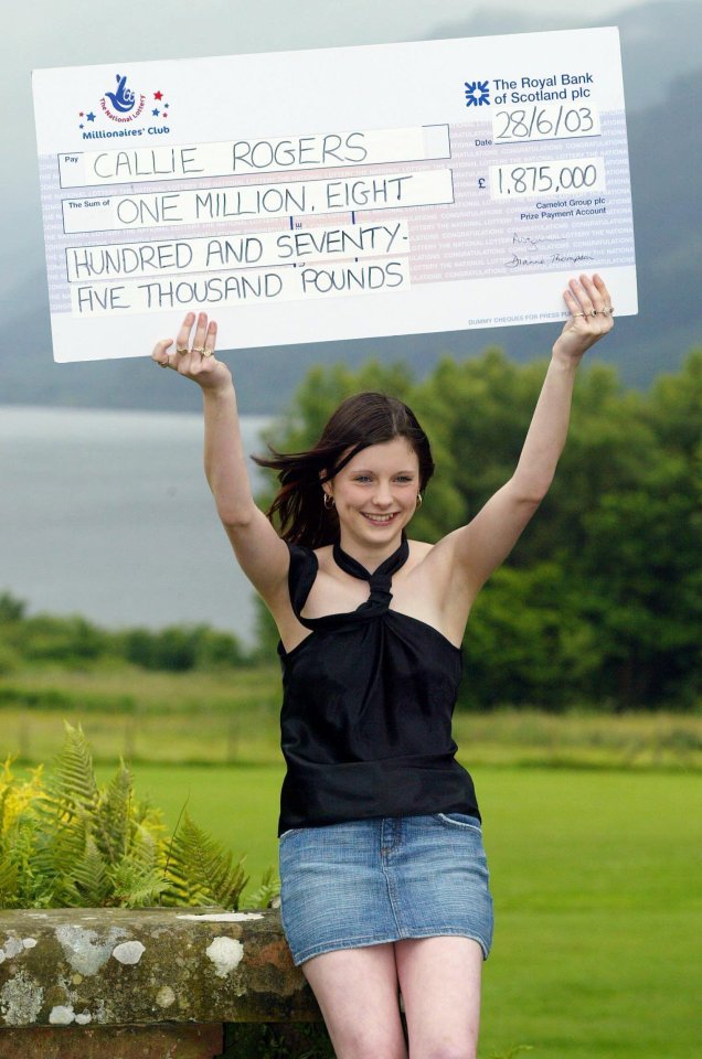 Britain's youngest Lotto winner Callie Rogers is now on benefits after blowing the £1.8million jackpot she won when she was 16