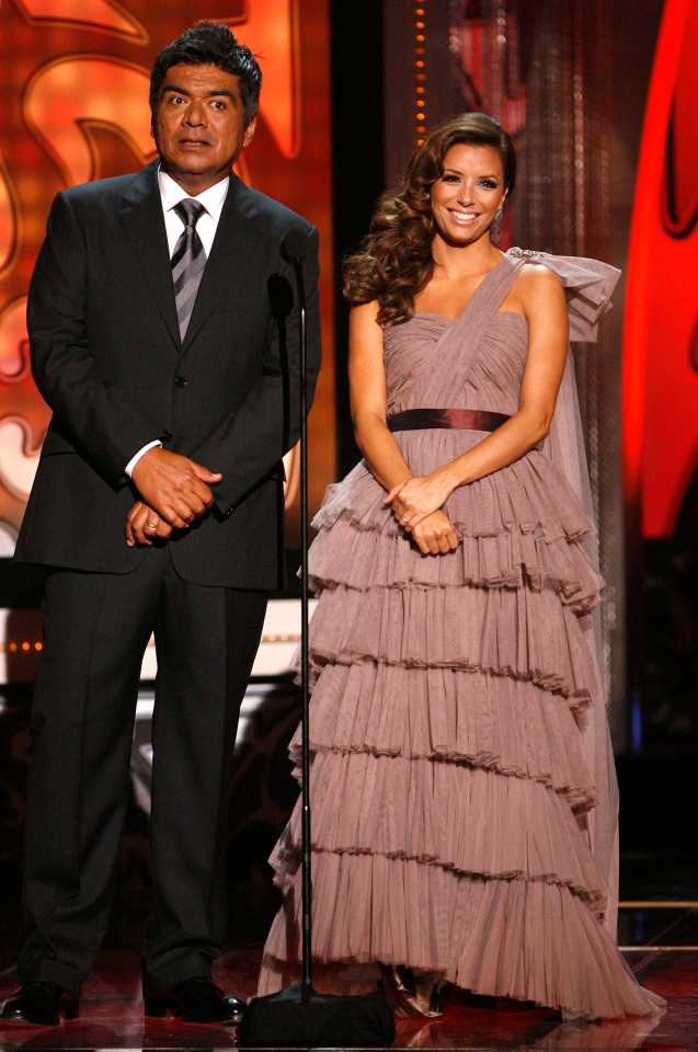 Comedian George Lopez pictured with Eva Longoria