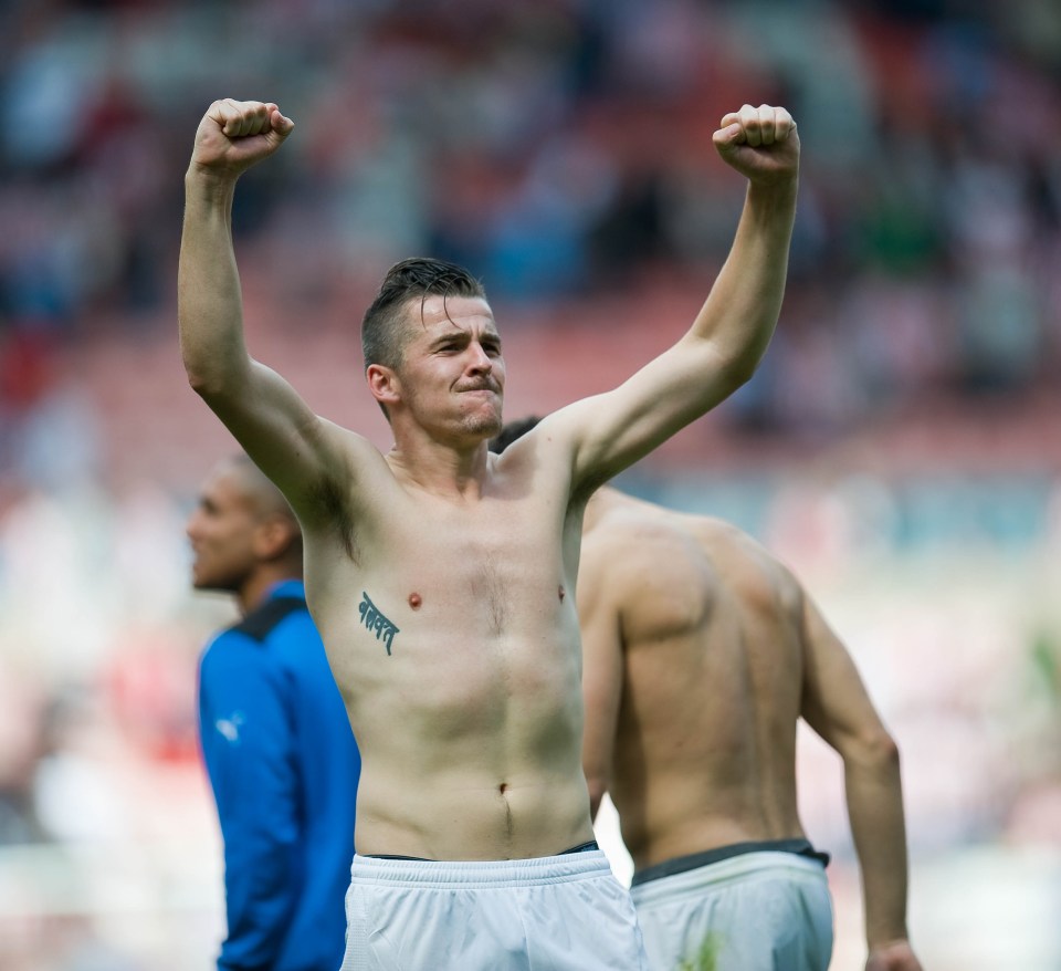 Joey Barton celebrates beating Sunderland as a Newcastle player in 2011