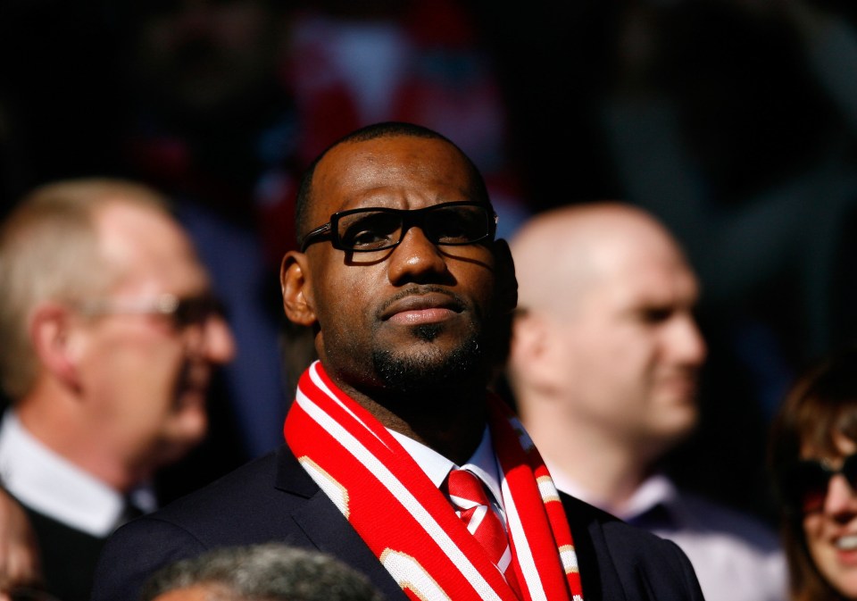 LeBron James pictured at Anfield in 2011