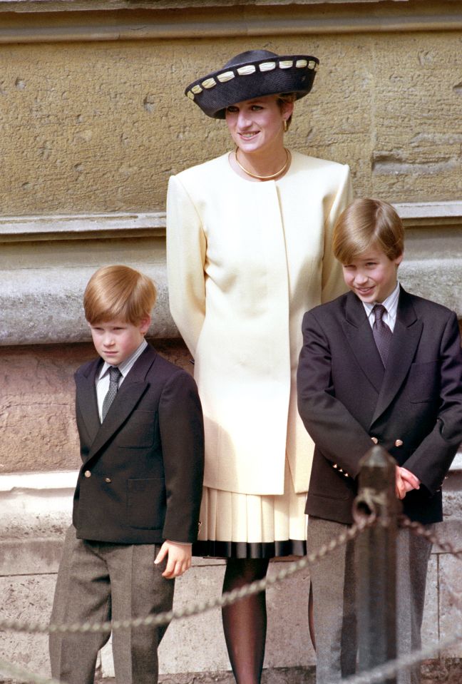 The royal brothers seen with Princess Diana in 1992