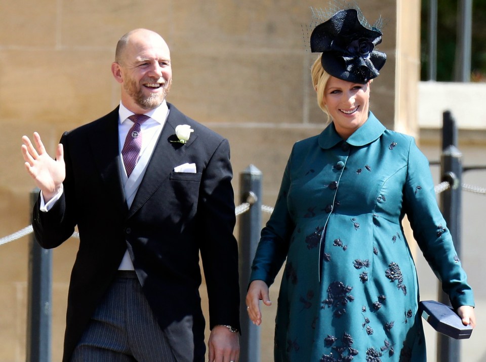 Zara while pregnant in 2018 at Harry and Meghan's wedding