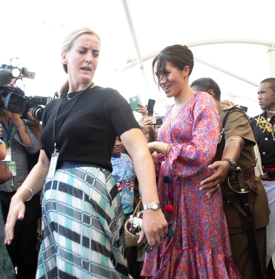 Meghan was swept away from a Fijian market in 2018