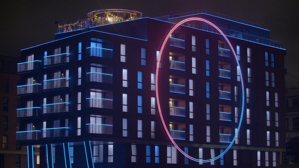 The Circle is filmed in a set of specially-designed flats in Salford, England