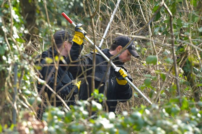 Police in woodland last year after a newborn baby was found dead