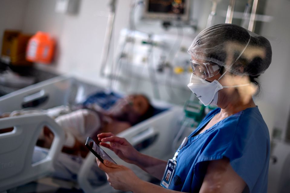 Intensive Care Unit (ICU) ward in Belo Horizonte, state of Minas Gerais, Brazil