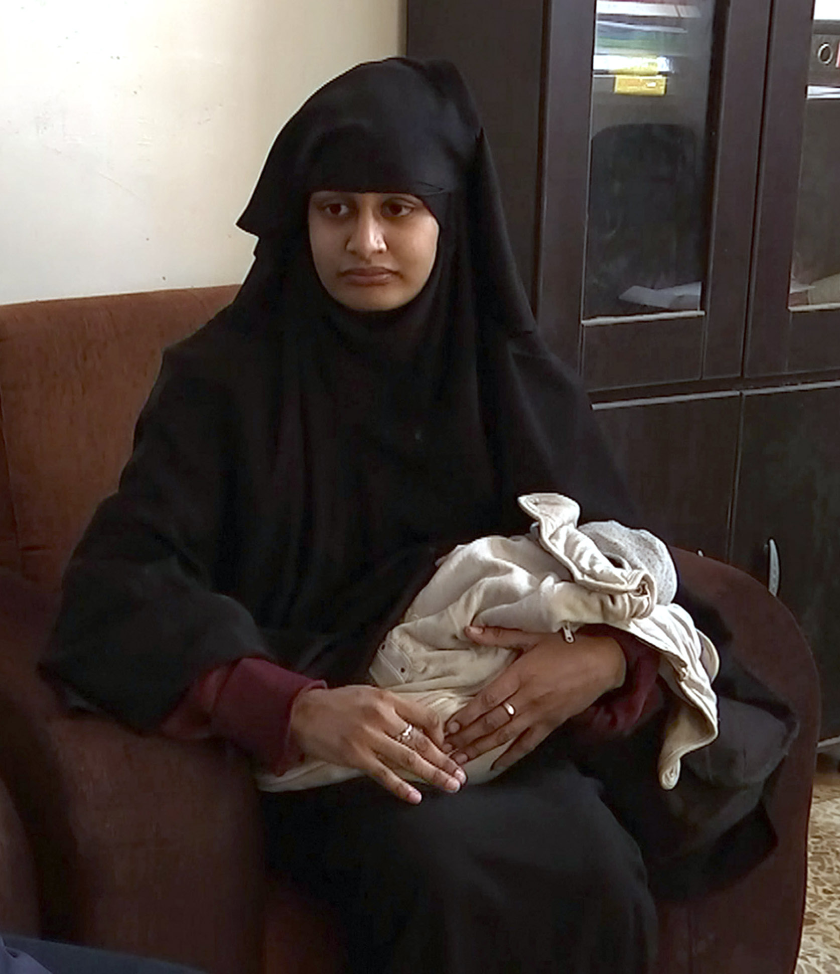 Begum with her baby boy in 2019