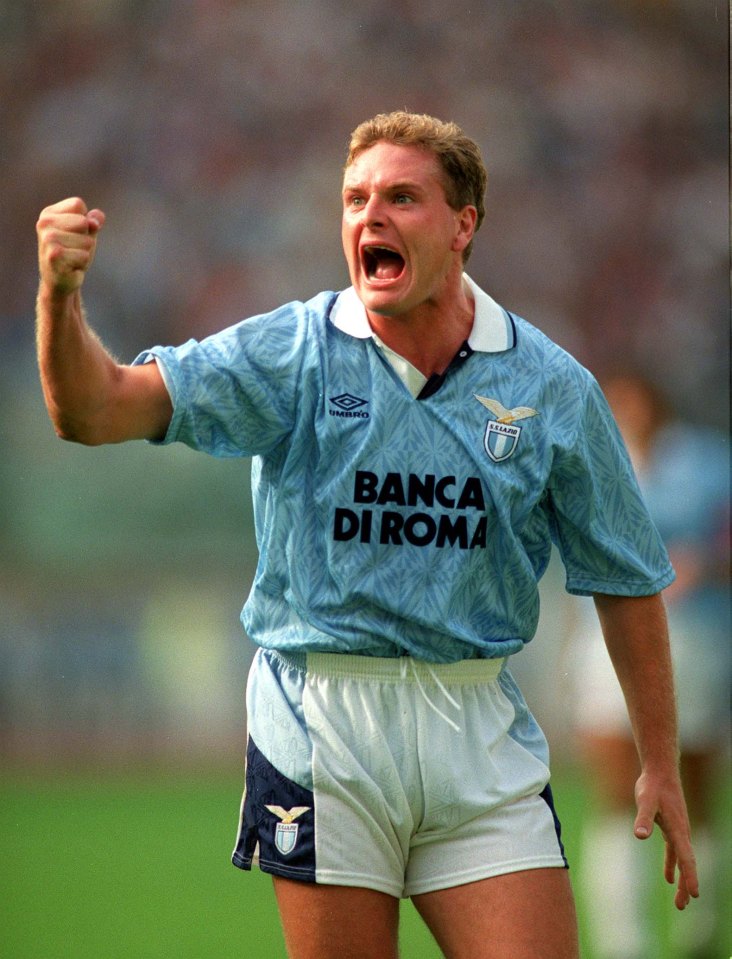 Gazza spent three years with the Italian side before joining Rangers in 1995