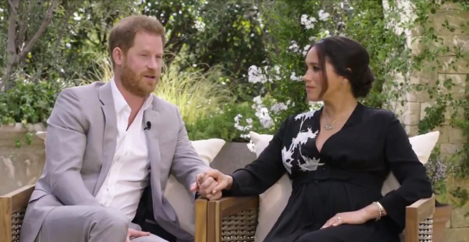 The Duke and Duchess of Sussex were filmed holding hands during the chat