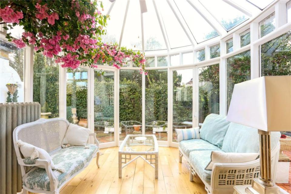 There is an immaculate courtyard garden leading from the conservatory