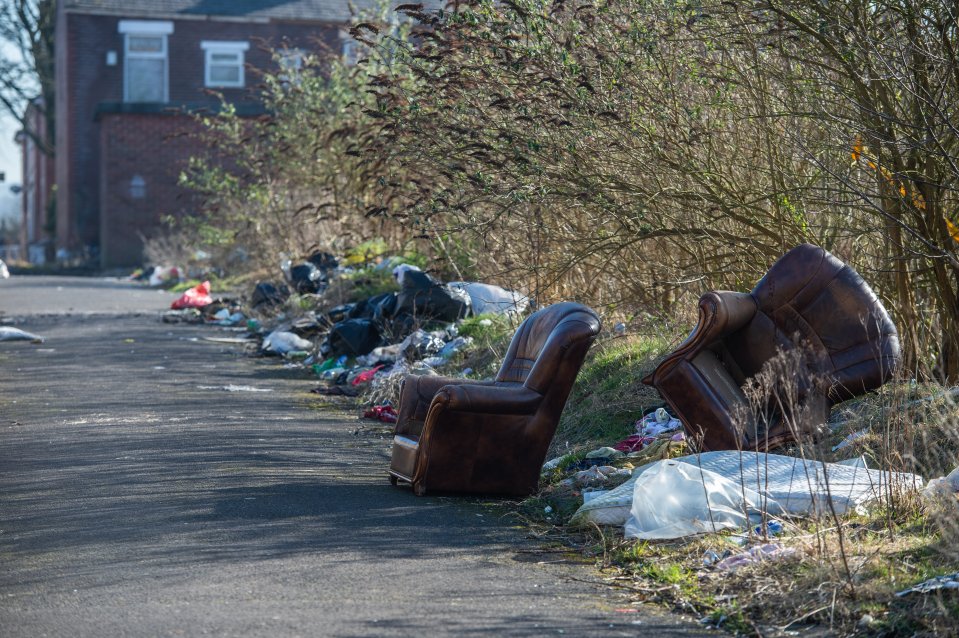 Fly-tippers have dumped rubbish on this estate