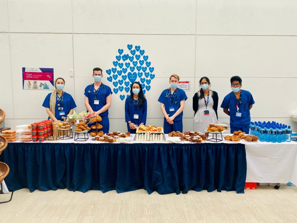 NHS staff were treated by Antonio Rudiger to a tasty spread as thanks for their hard work