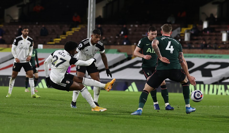 The striker's first at Craven Cottage was chalked off after the ball hit Mario Lemina's arm