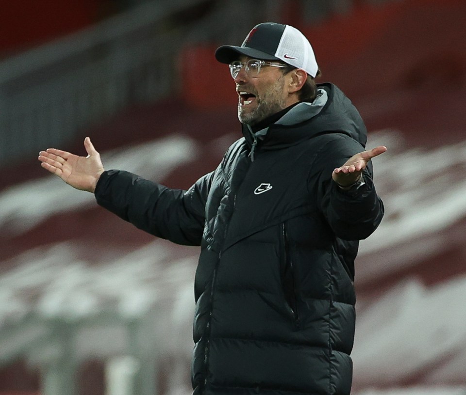 Jurgen Klopp has not seen his team win a home Premier League game since December 16