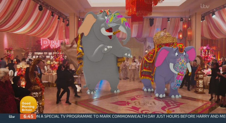 They have a cameo playing a couple of hysterical elephants