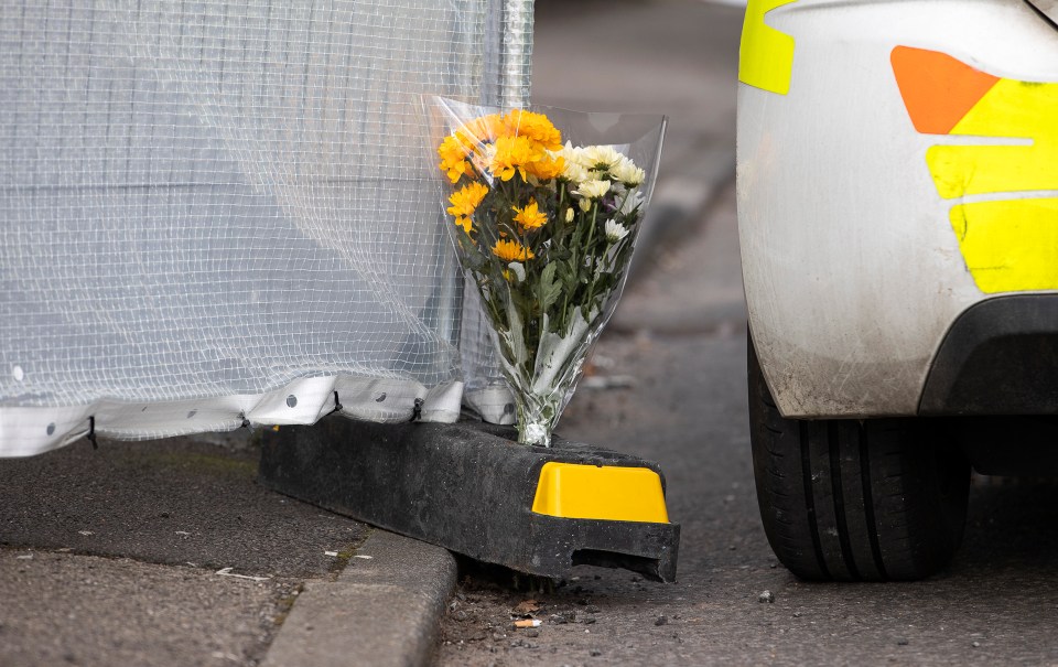 Flowers left at the scene of the tragedy