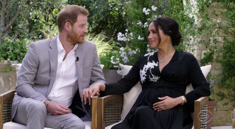 In her bombshell interview, Meghan told how a senior royal has questioned the colour of her child with Prince Harry