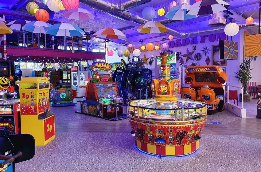 On rainy days, families can spend time at the Oodles family amusement centre