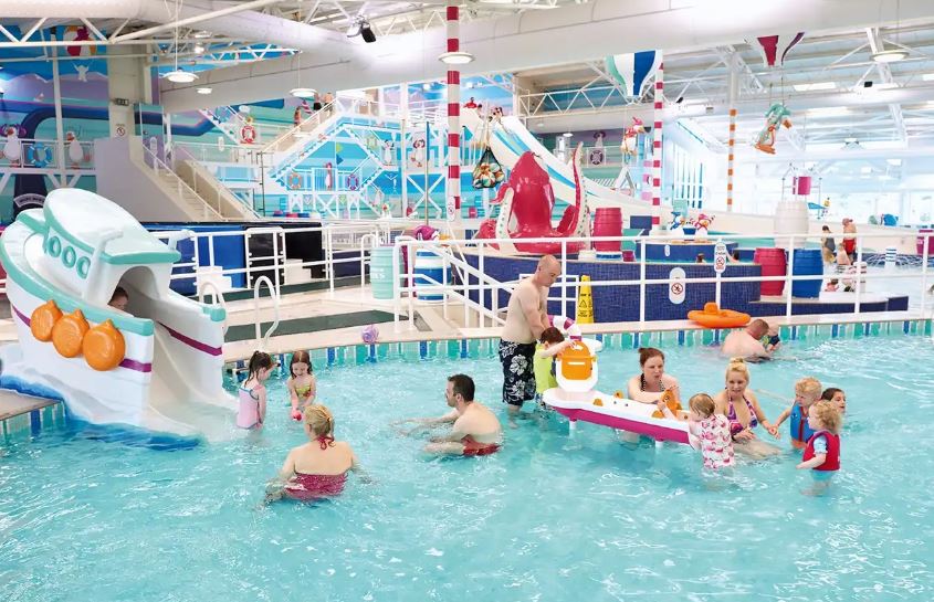 Tots will love the indoor swimming pool with its slides