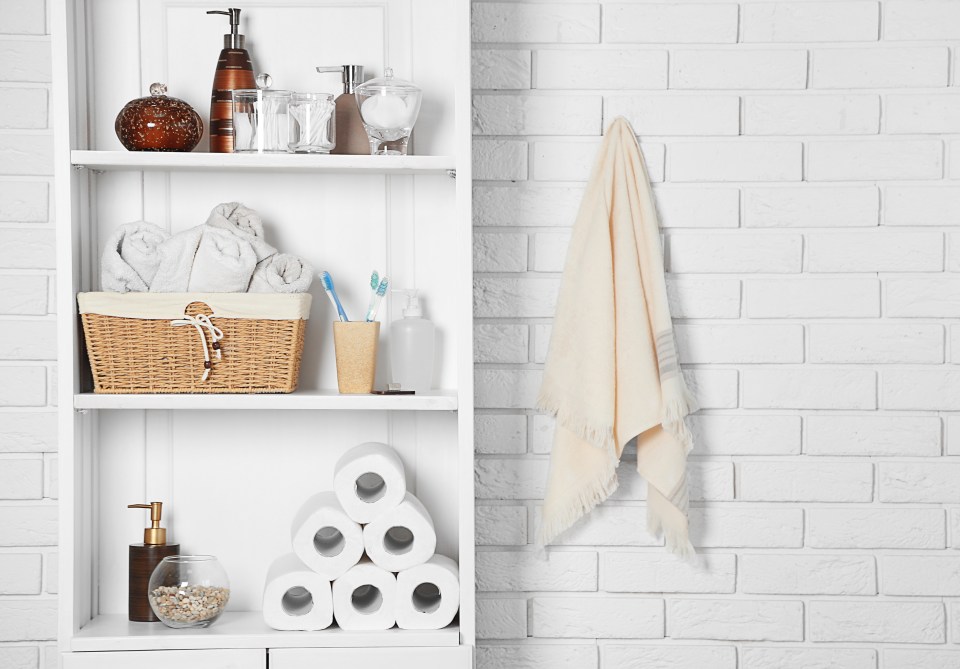 Evict cleaning products and store towels in woven baskets