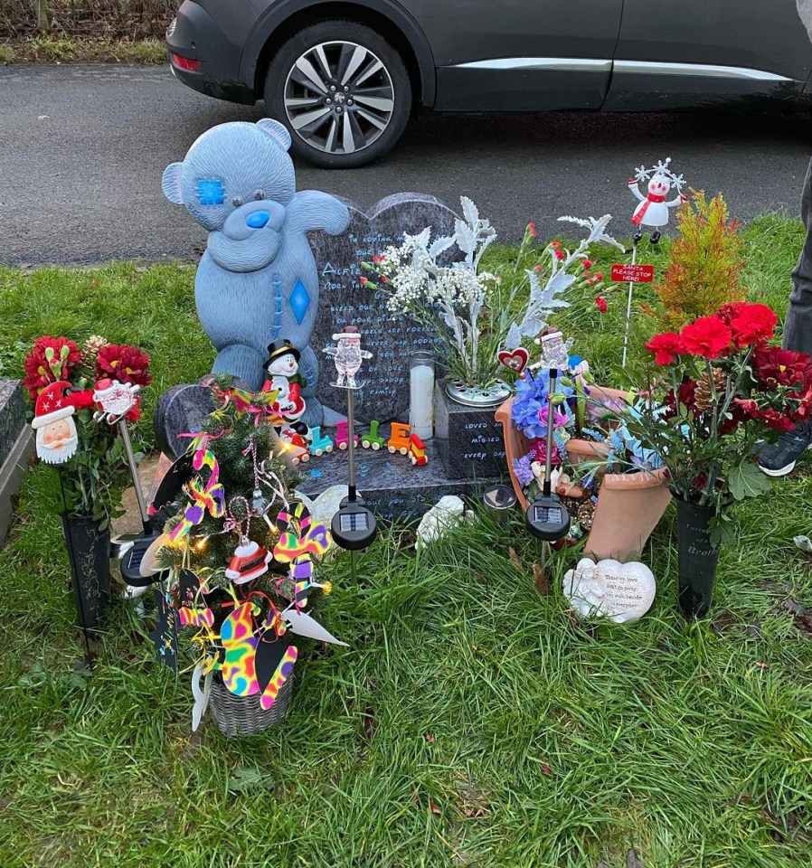 The family often go to Alfie's grave to pay their respects