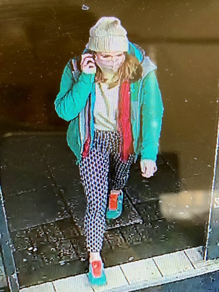 Sarah captured on CCTV on the night she went missing - she was walking home from a friend's house around 9pm