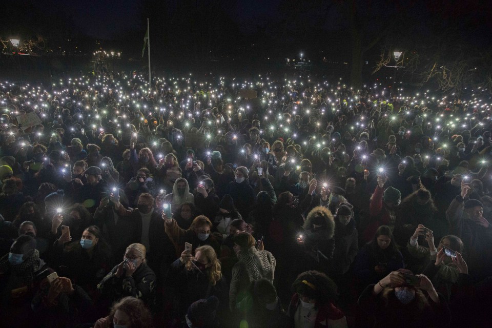 A vigil was held in London over the weekend, with hundreds of people gathering at Clapham Common where Sarah Everard was last seen