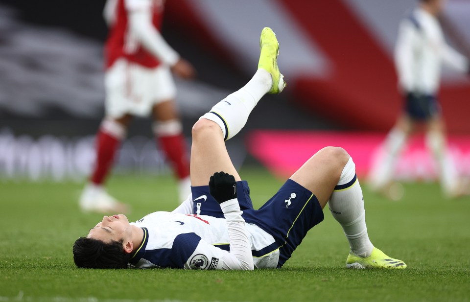 Son Heung-Min was forced off injured in the opening stages of the game