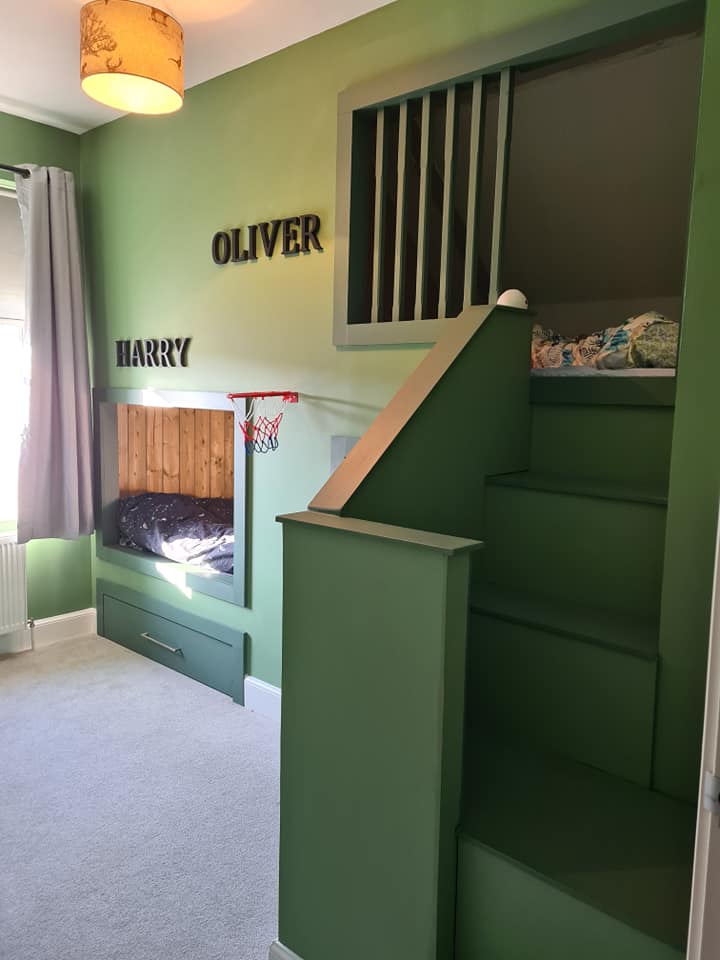 Creative mum Gemma Horsfield has shown off the epic room she made for her son's Harry and Oliver so they both have 'privacy'