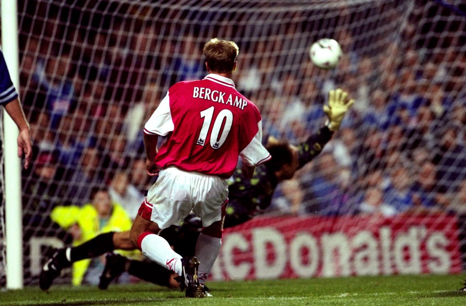 Bergkamp's goal against Leicester in 1997 is one of Wenger's all-time favourites