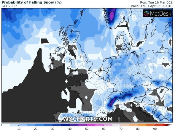 Snow could hit parts of the country at the beginning of April