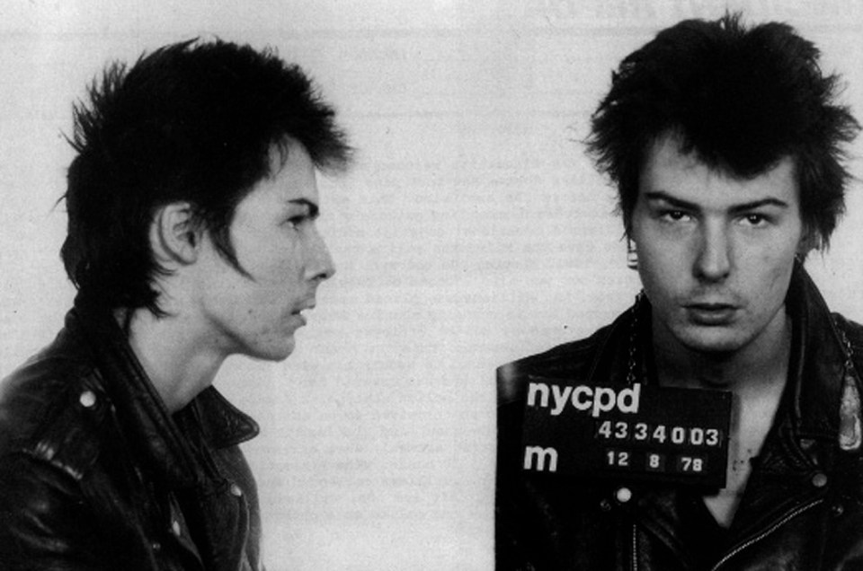 Sid Vicious in the mugshot taken after his arrest