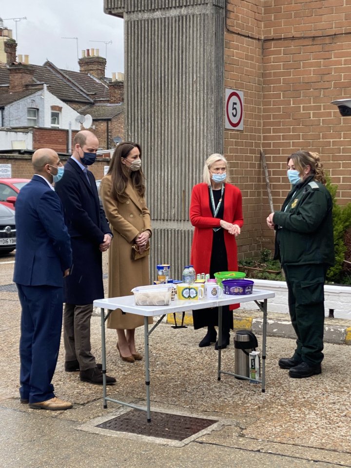 The Duke and Duchess of Cambridge spoke with paramedics