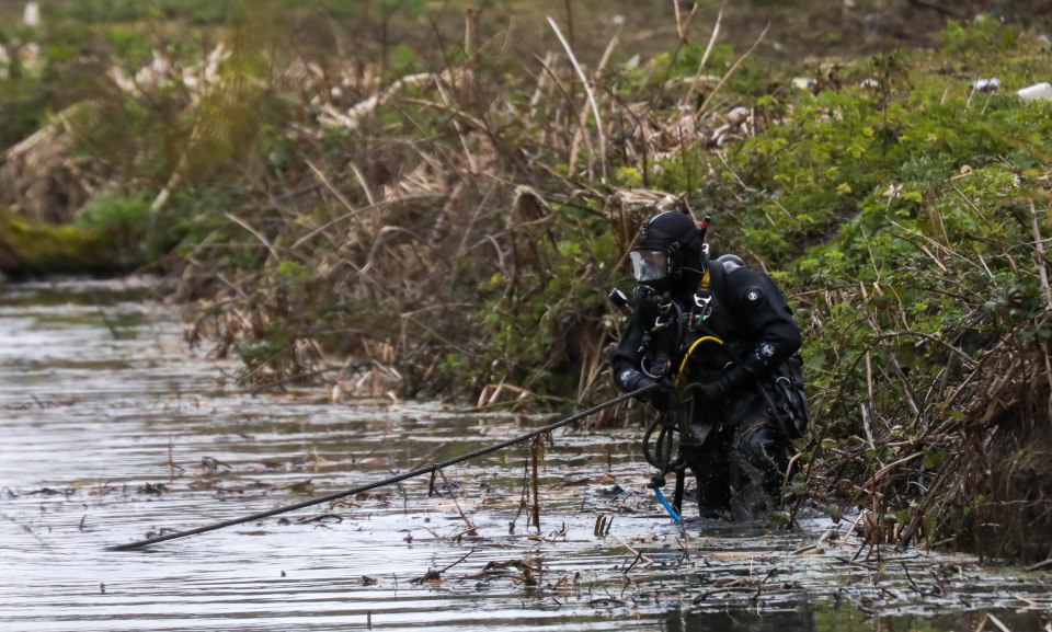 Cops were seen searching the water today