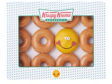  Krispy Kreme are selling the limited-edition Happiest Doughnut with smiley face