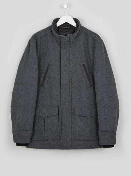 This grey wool coat is half price at Matalan