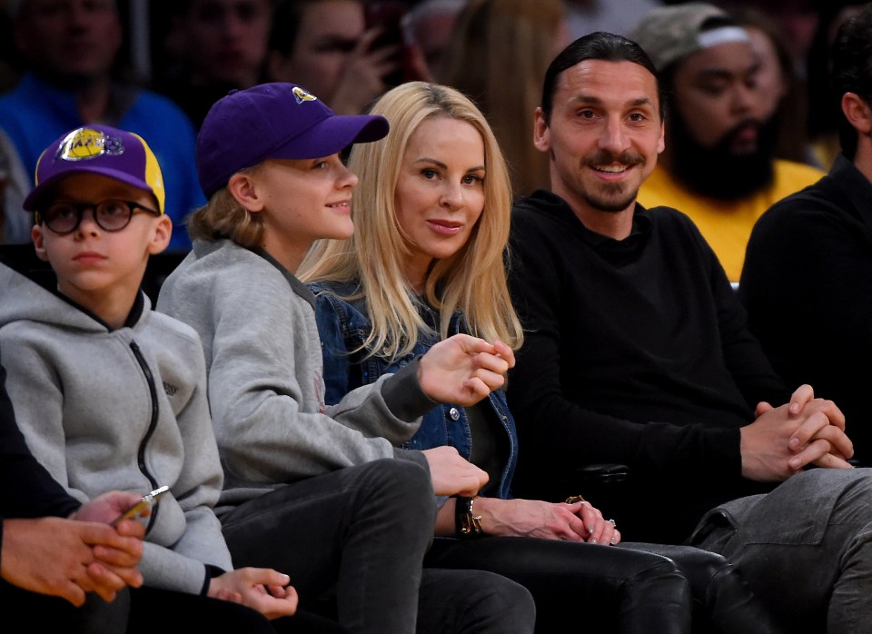 Ibrahimovic with his wife Helena and sons Maximilian and Vincent