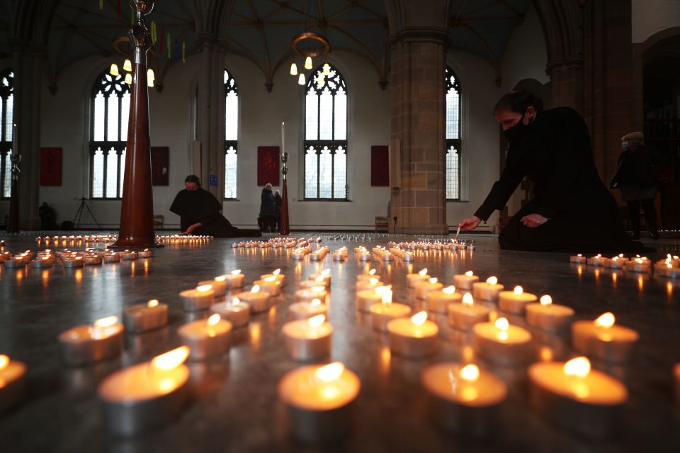 Candles were lit this afternoon during the National Day of Reflection at Blackburn Cathedral