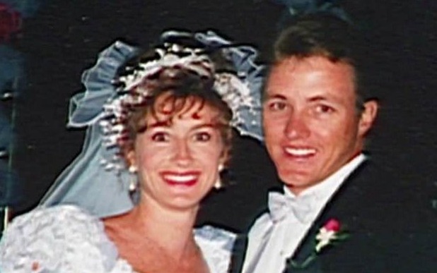 Kim and Krikkit on their first wedding day, in 1993