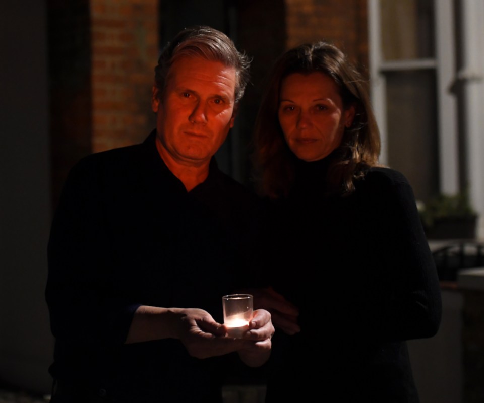 Labour leader Sir Keir Starmer and his wife Victoria lit a candle to remember the thousands of Covid victims