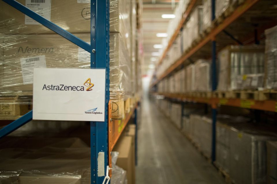 Millions of AstraZeneca jabs are sitting in warehouses such as this on in Belgium